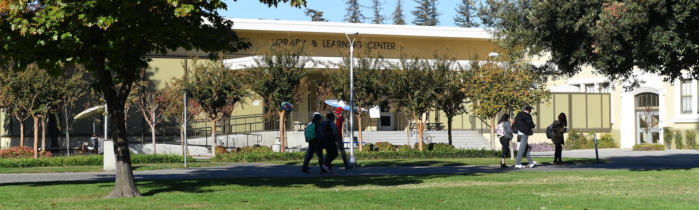 Students outside of the MJC East Campus Library