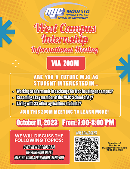 West Campus Intern Info Meeting