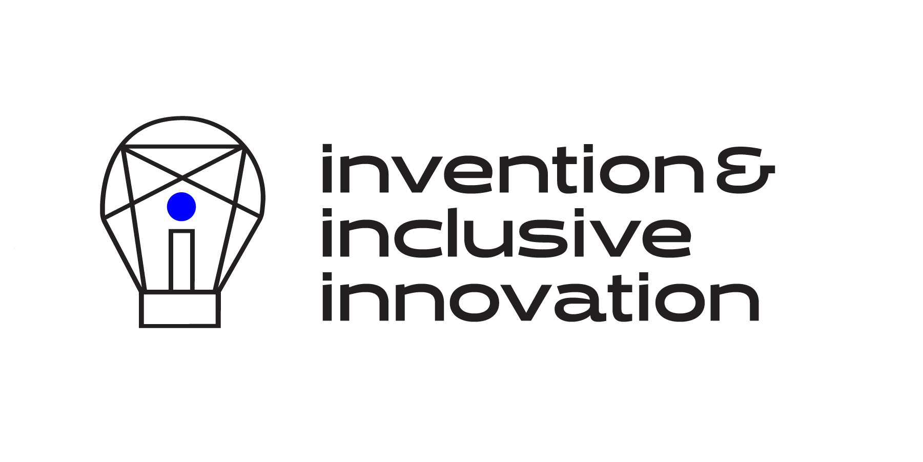 i3 logo featuring a light bulb at the center of a geometric design