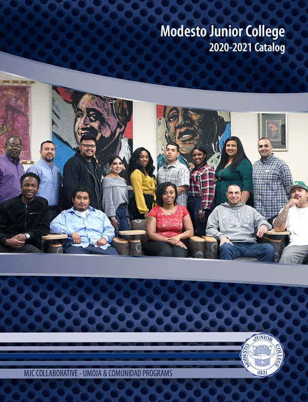 2019-2020 MJC Catalog Cover, showing graduates from the first graduating class of the MJC Respiratory Care Program in the Spring of 2018