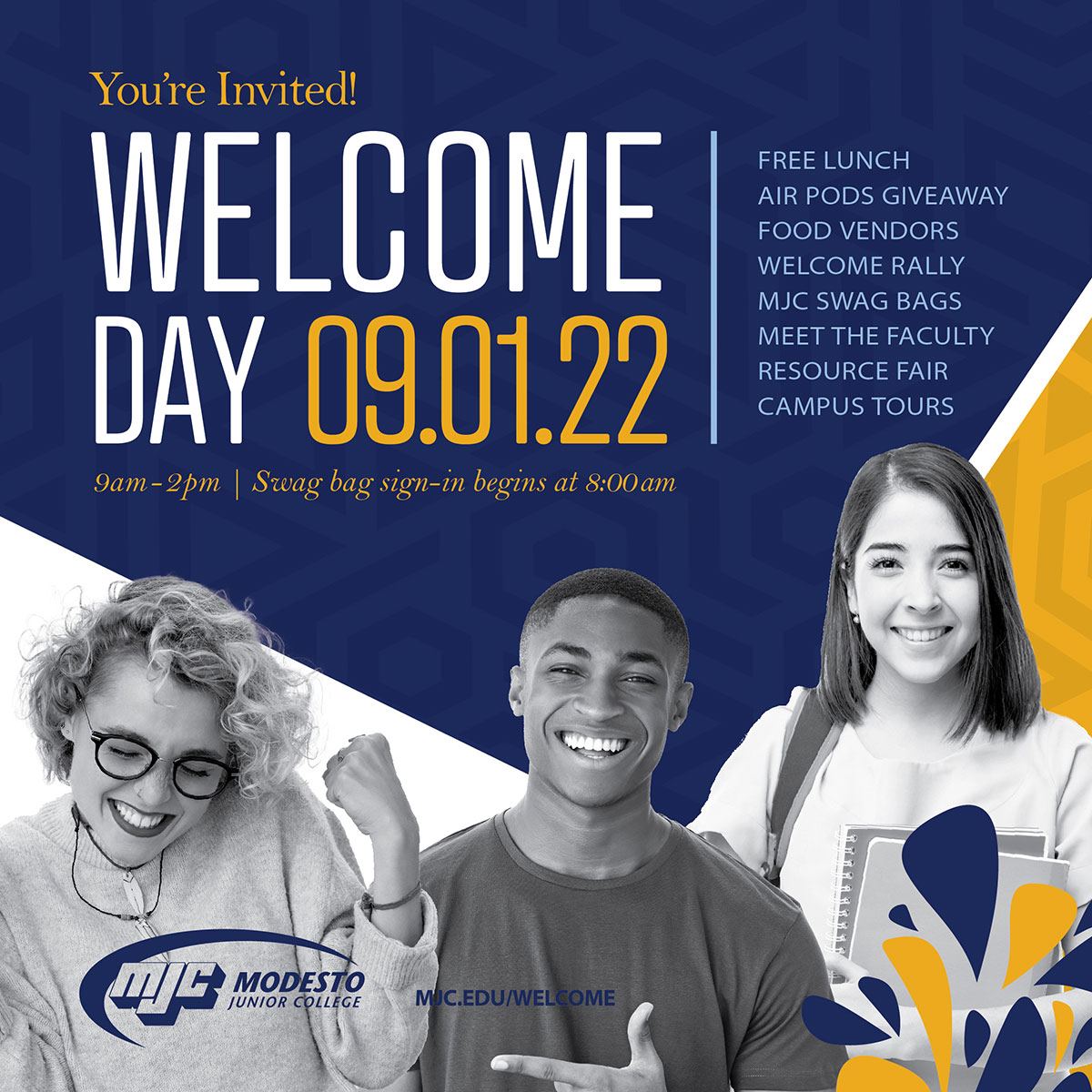 MJC Welcome Day Sept 1 for New & Returning Students
