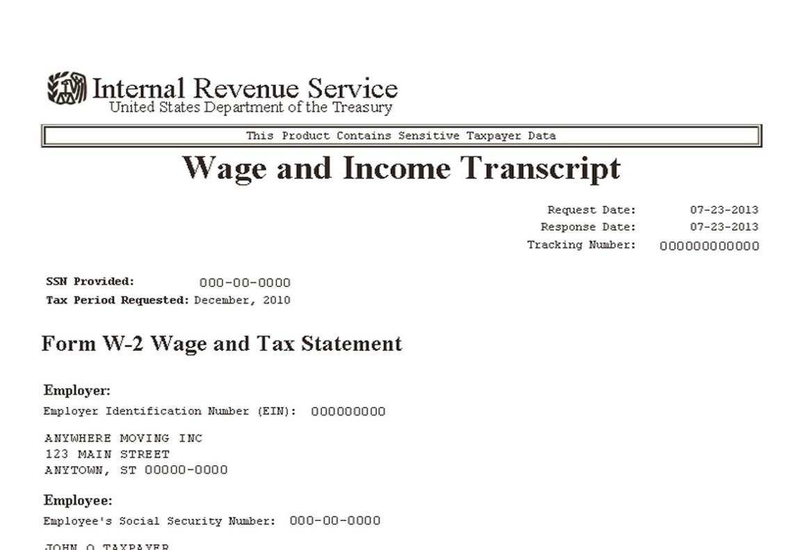 wage and income transcript